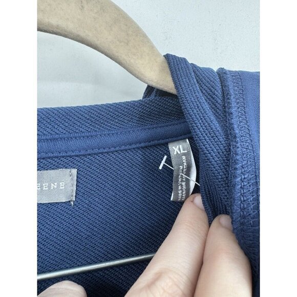 Geoffrey Beene Lightweight Hoodie Men XL Blue Pullover Classic Minimalist NEW - Picture 4 of 9